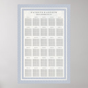 Poster Plat bleu violet Seigaiha Mariage/Événement Tablea