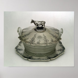 Poster Plat de beurre avec base en verre dépoli