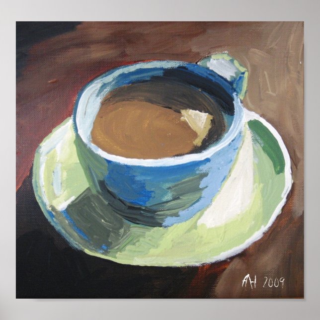 Poster plat de café. vert. (Devant)