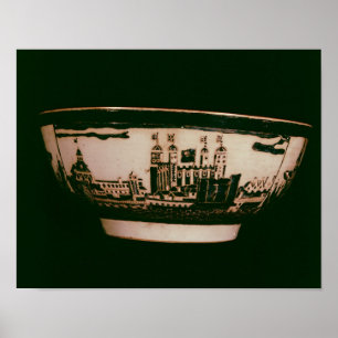 Poster Plat de Delft avec des vues de la tour de Londres