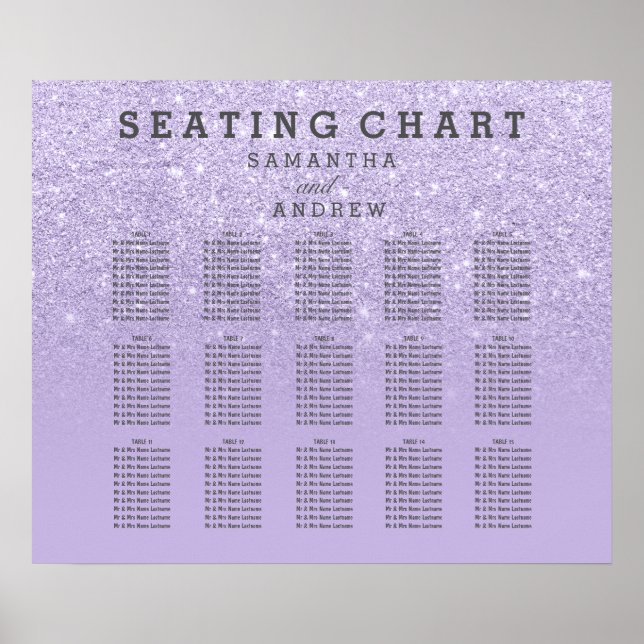 Poster Plat lavande violet faux parties scintillant ombre (Devant)