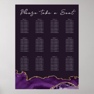 Poster Plate-forme en mousseline du Mariage Agate violet
