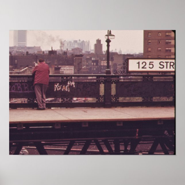 Poster Plate-forme ferroviaire élévée de la 125ème rue, N (Devant)