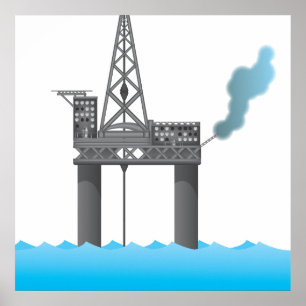 Poster Plate-forme pétrolière
