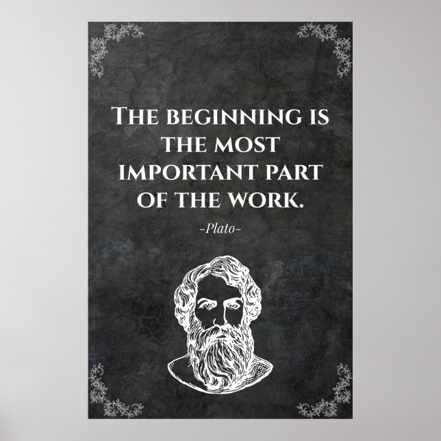 Poster Plato wise quote. Wisdom (Devant)