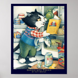 Poster "Plats aux poissons" Livre d'Art original pour enf