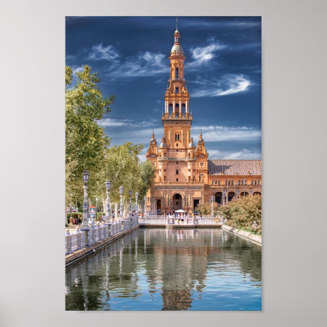 Poster Plaza de España à Séville, Espagne (Devant)