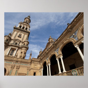 Poster Plaza de Espana, Seville, Andalusia, Spain