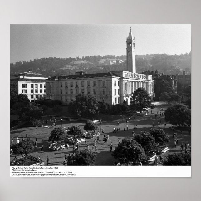 Poster Plaza, Porte de Sather du toit de Dwinelle, 1966 (Devant)