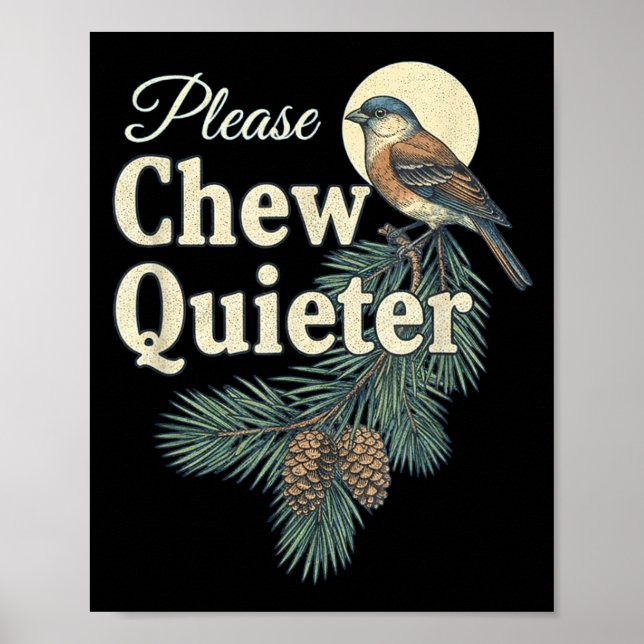 Poster Please Chew Quieter Christmas Funny Novelty  (Devant)