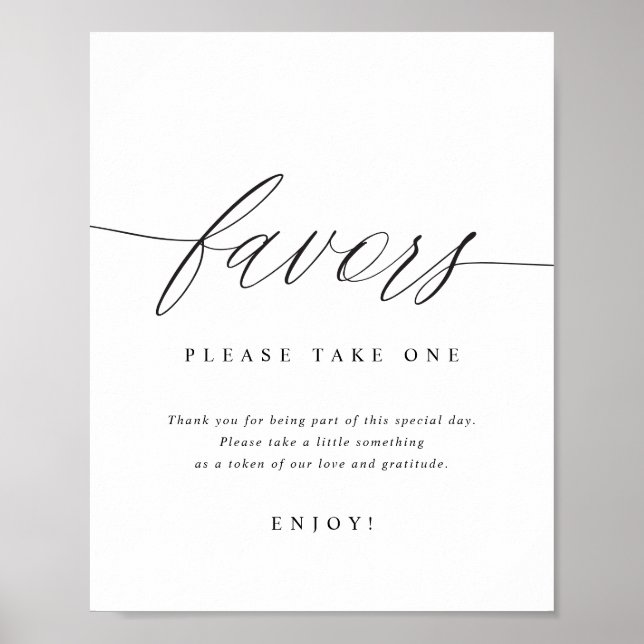 Poster Please Take One Elegant Modern Wedding Sign (Devant)