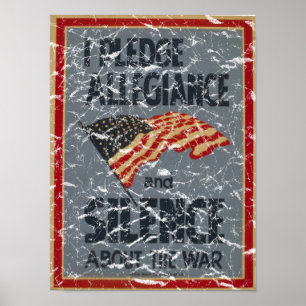 Poster Pledge Allegiance - 1941 - distressed