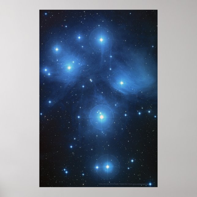 Poster Pleiades Star Cluster 18x12 (16x11) (Devant)