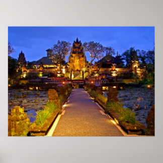 Poster plein (24"x18") Café Lotus Temple Ubud Bali