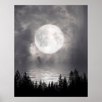 Pleine lune Au-Dessus Du Lac