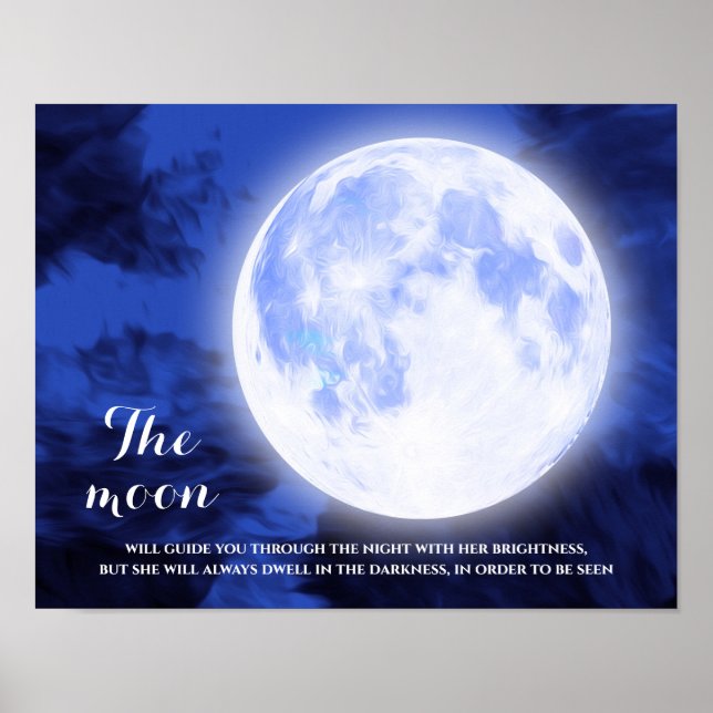 Poster Pleine lune Blue Sky Inspiration (Devant)