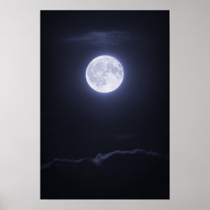 Poster Pleine lune de bâche de nuage