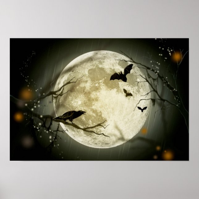Poster Pleine lune d'Halloween (Devant)