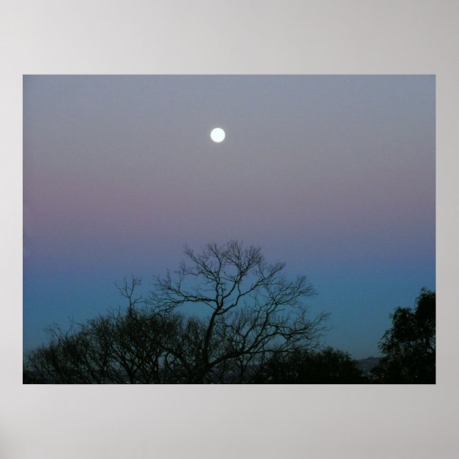 Poster Pleine lune lever de soleil (Devant)
