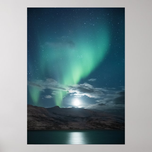 Poster Pleine lune Northern Lights (Devant)