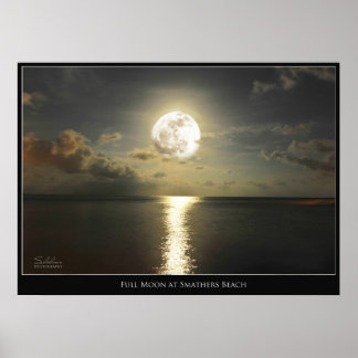 POSTER PLEINE LUNE SUR LA PLAGE DE SMATHERS
