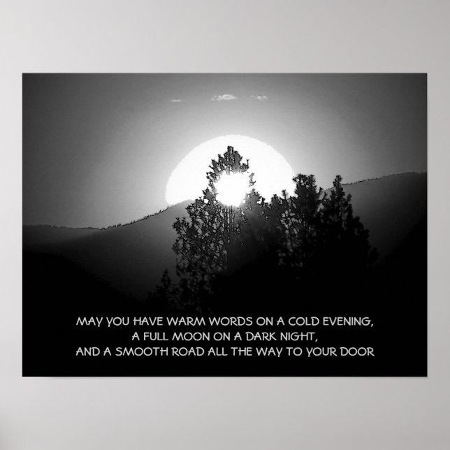 Poster Pleine lune Sur Un Toast Irlandais De Nuit Sombre (Devant)