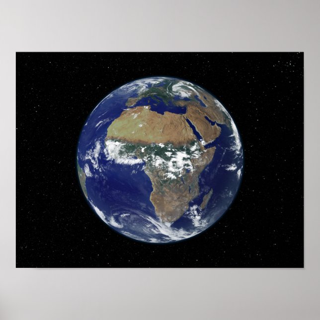 Poster Pleine Terre montrant l'Afrique et l'Europe (Devant)