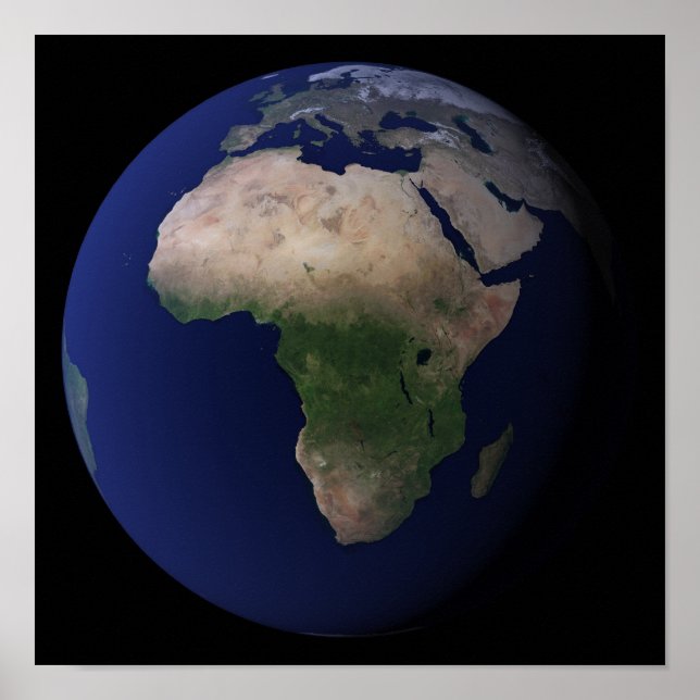 Poster Pleine Terre montrant l'Afrique, l'Europe et le Mo (Devant)