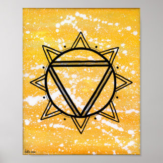 Poster Plexus solaire Chakra - Points Un