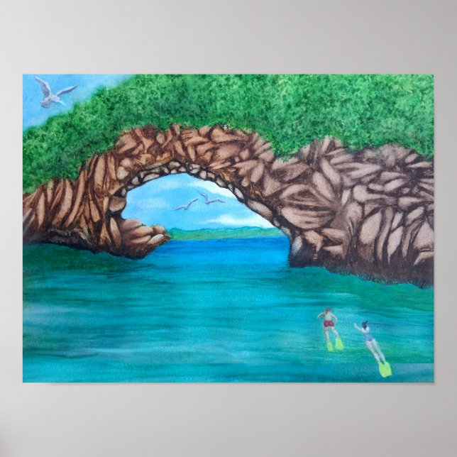Poster Plongée en apnée au paradis  (Devant)