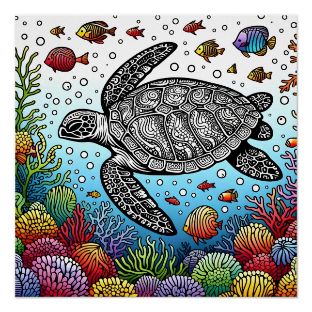 Poster Plongée en mer profonde (Devant)