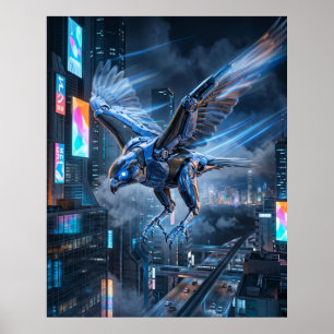 Poster Plongée Faucon Cobalt
