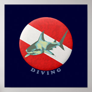 Poster plongée / plongée / requin