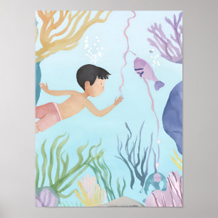 Poster Plongée sur le récif