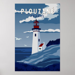 Poster Plouzane France Voyage Art Vintage