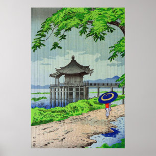 Poster Pluie au volant à Ukimido Fujishima Takeji dans le