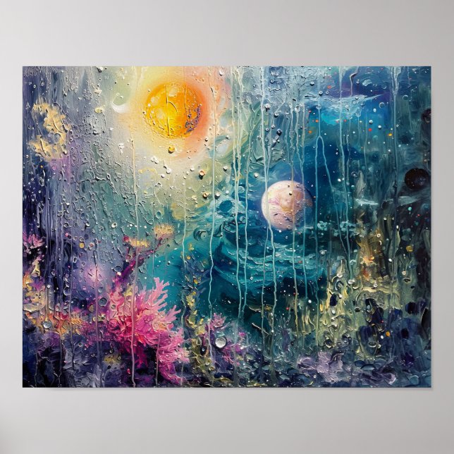 Poster Pluie céleste : un paysage interstellaire de corai (Devant)