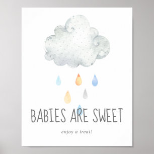 Poster Pluie Cloud Garçon Les bébés sont doux Profitez d'