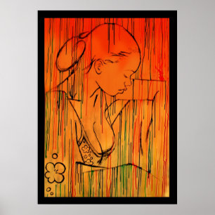 Poster Pluie créole jaune