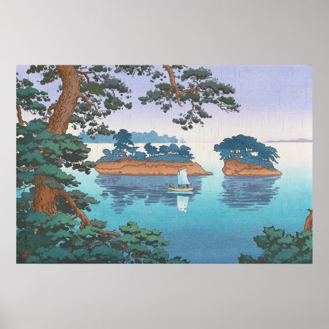Poster Pluie de printemps, Matsushima (Devant)