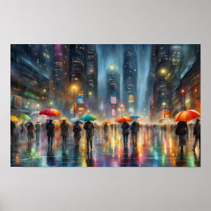 Poster Pluie du centre-ville