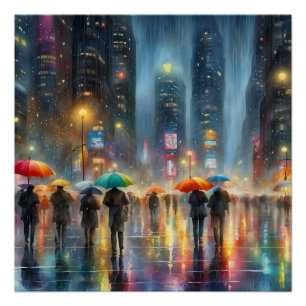 Poster Pluie du centre-ville