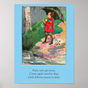 Poster Pluie, Pluie, Pars - Mère Goose Nurserme Rhyme