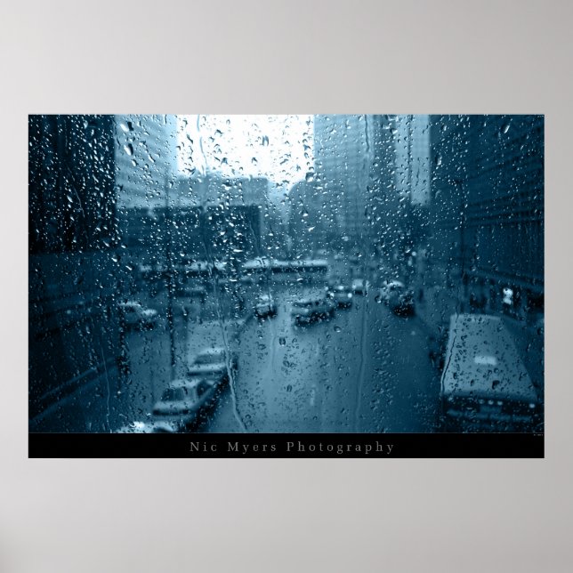 Poster Pluie sur fenêtre (Devant)