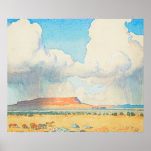 Poster Pluie sur la Mesa par Maynard Dixon