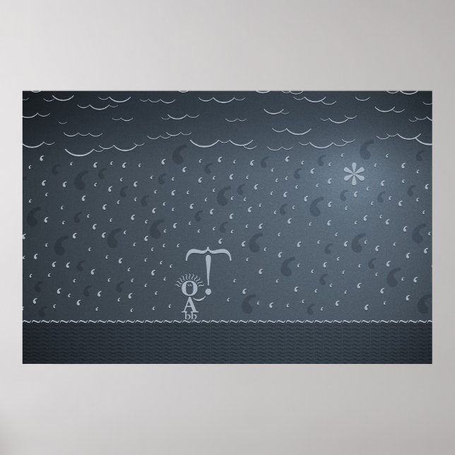 Poster Pluie typographique (Devant)