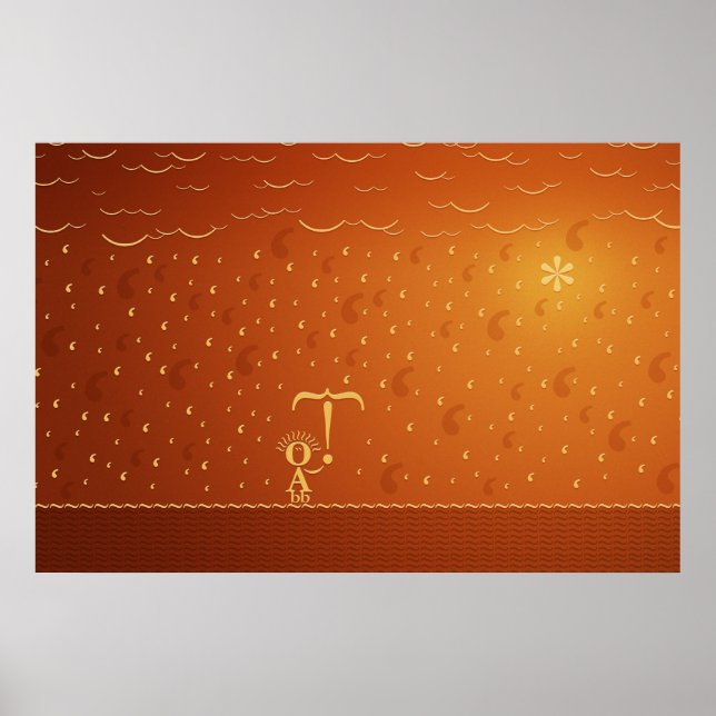 Poster Pluie typographique 2 (Devant)