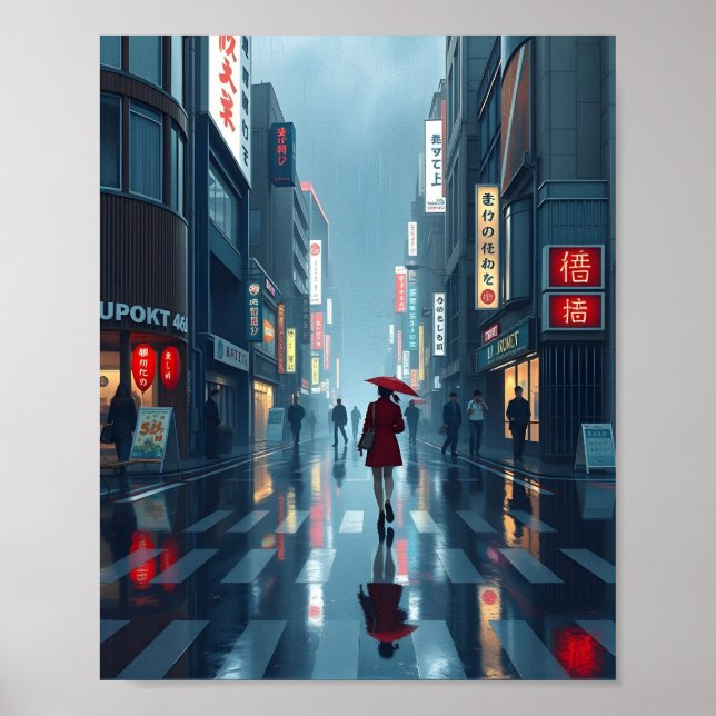 Poster pluies abondantes à tokyo 2 (Devant)