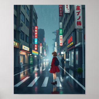 Poster pluies abondantes à tokyo 3