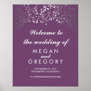 Poster Plum d'Affiche de bienvenue Mariage de la respirat